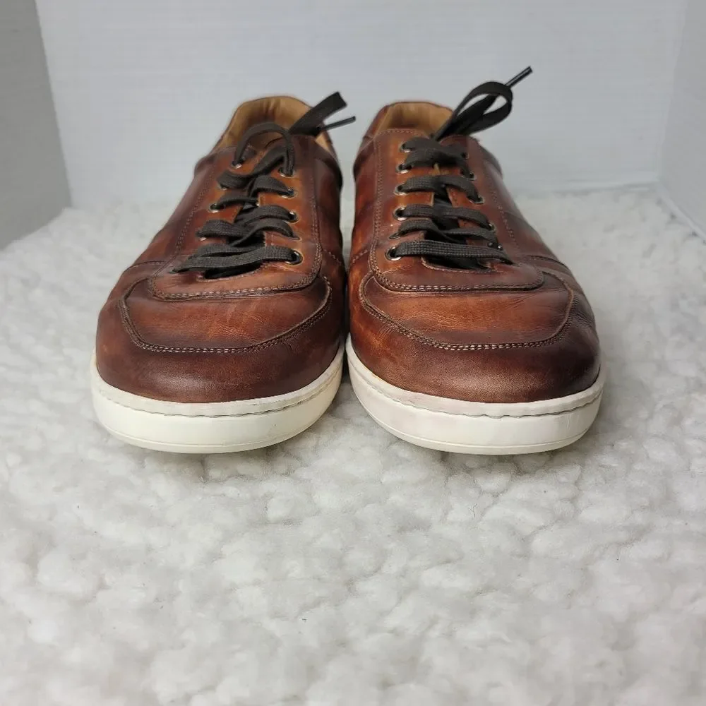 Magnanni Bobbie Men's Sneaker Size 12M Cognac Tabaco Brown Leather Low To